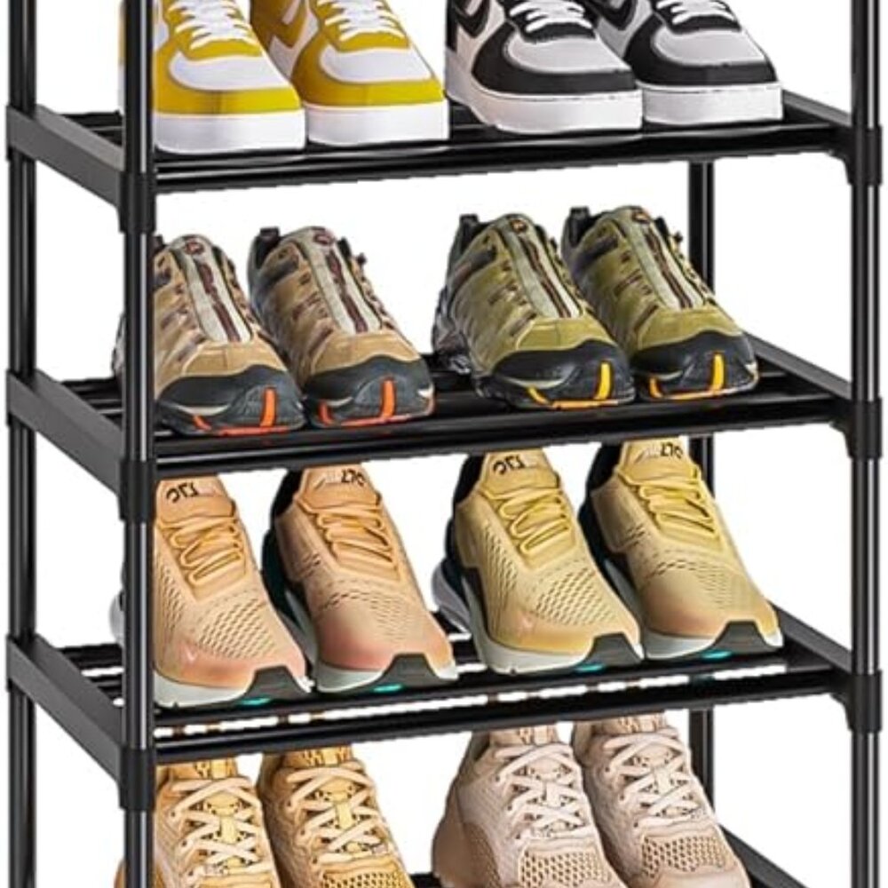 Versatile Freestanding Metal Shoe Rack - 10-Tier Lightweight Storage Organizer